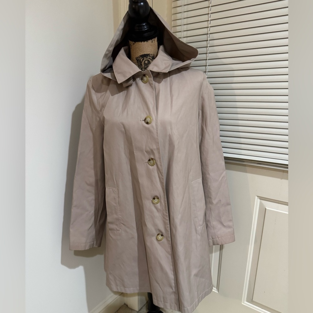 Lauren Ralph Lauren hooded Khaki trench coat size Large